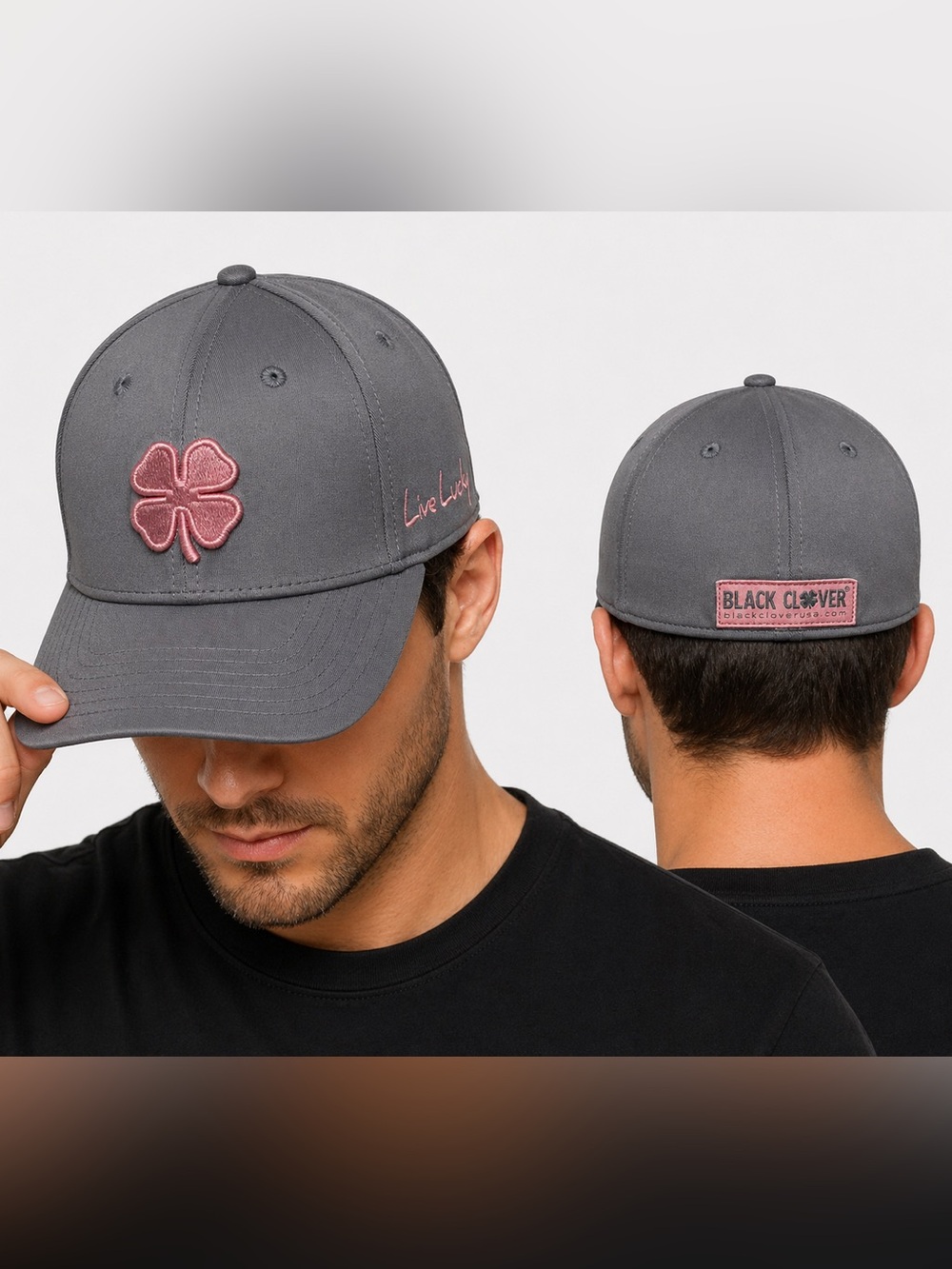 Black Clover Premium Clover 147 Hat Charcoal Pink L/XL NWT